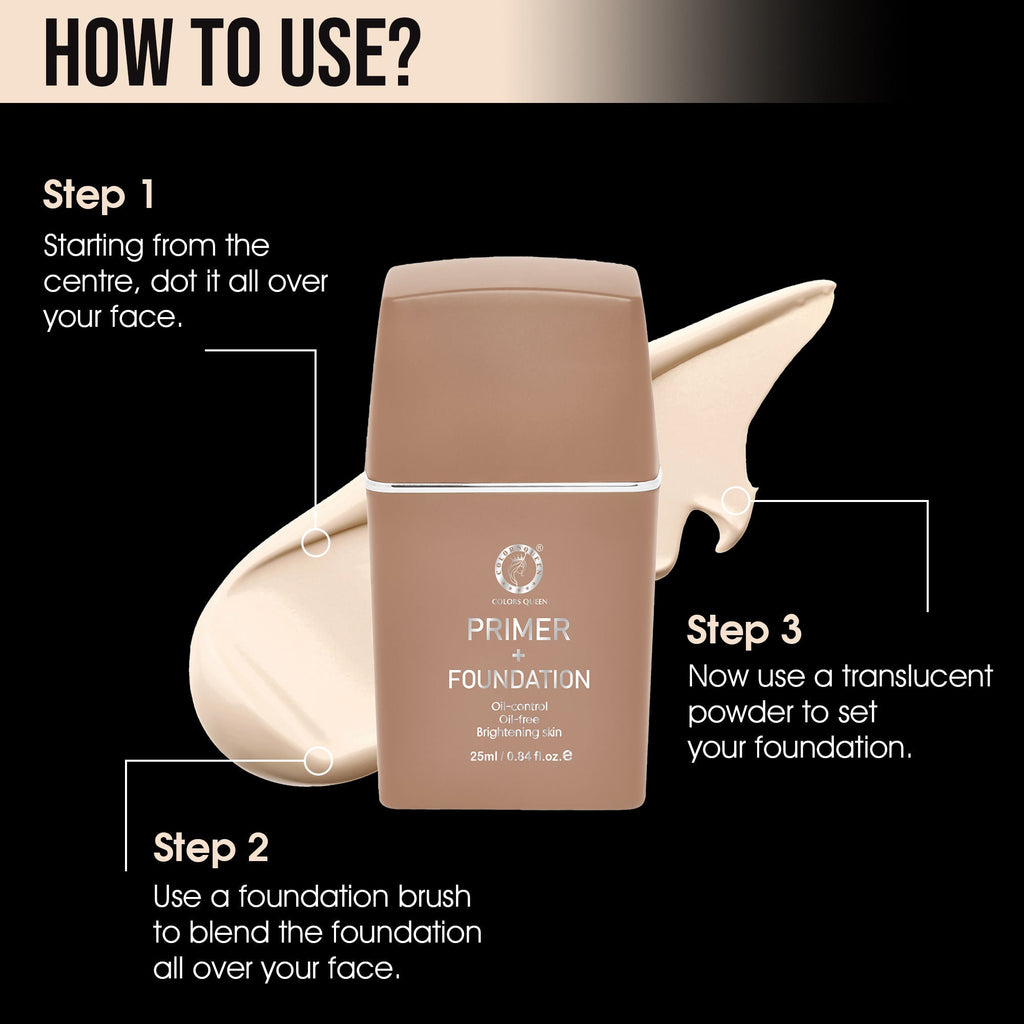 Colors Queen Primer + Foundation for Oil Control Brightening Skin