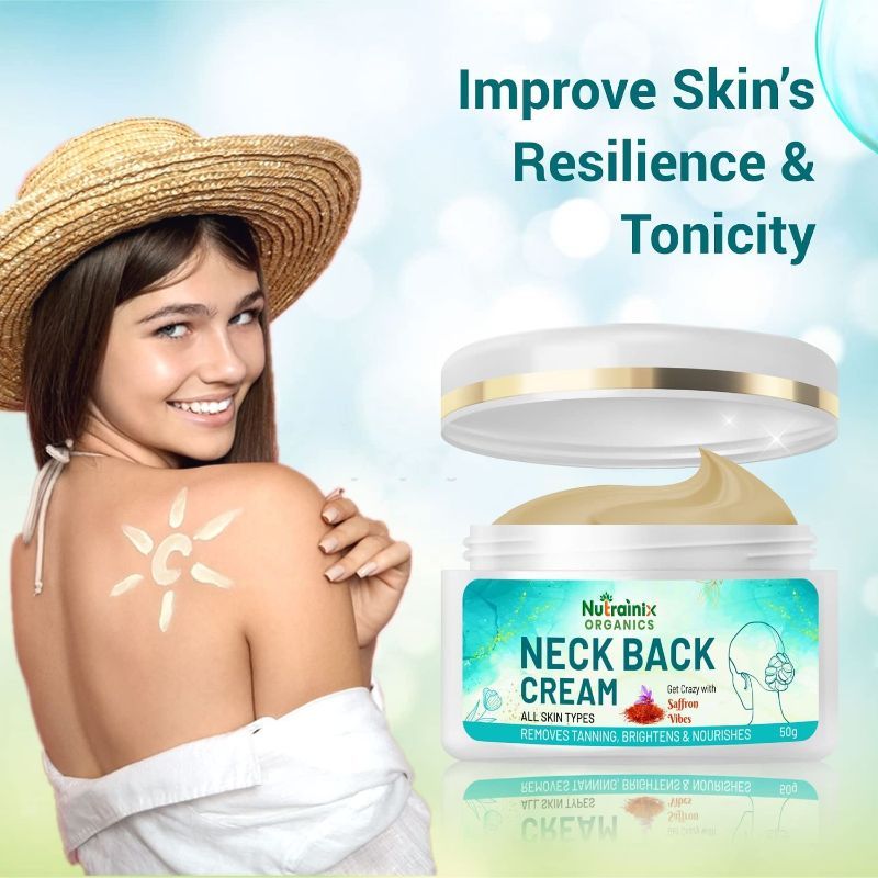Nutrainix Organics Neck Back Cream Removes Fine Lines And Tanning- Smoothens- Brightens Skin