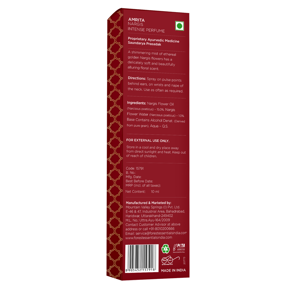 Forest Essentials Intense Perfume Nargis - Long Lasting Luxury Perfume For Her