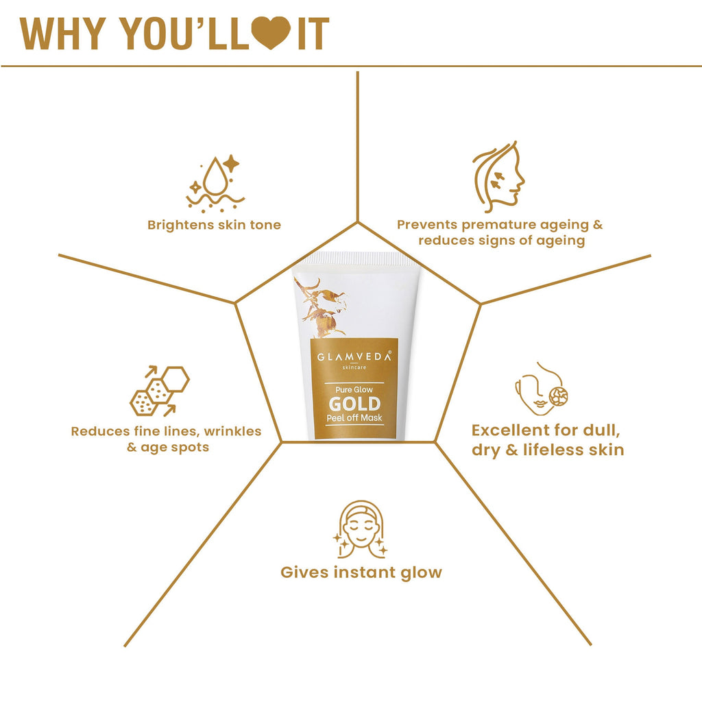 Glamveda Skincare Pure Glow Gold Peel Off Mask