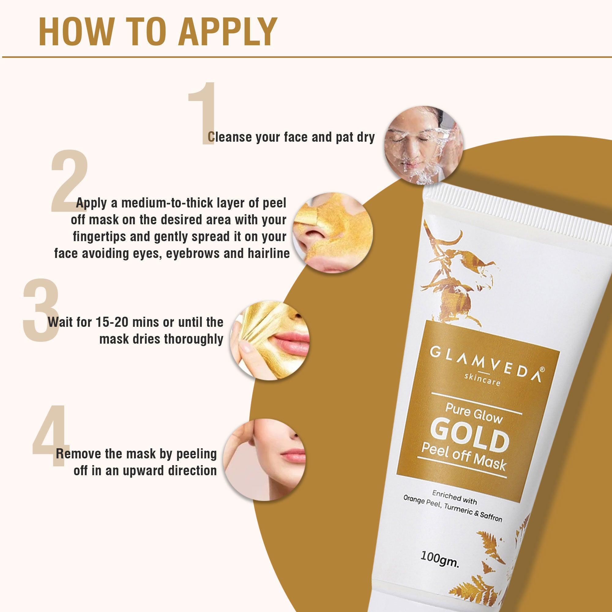 Glamveda Skincare Pure Glow Gold Peel Off Mask