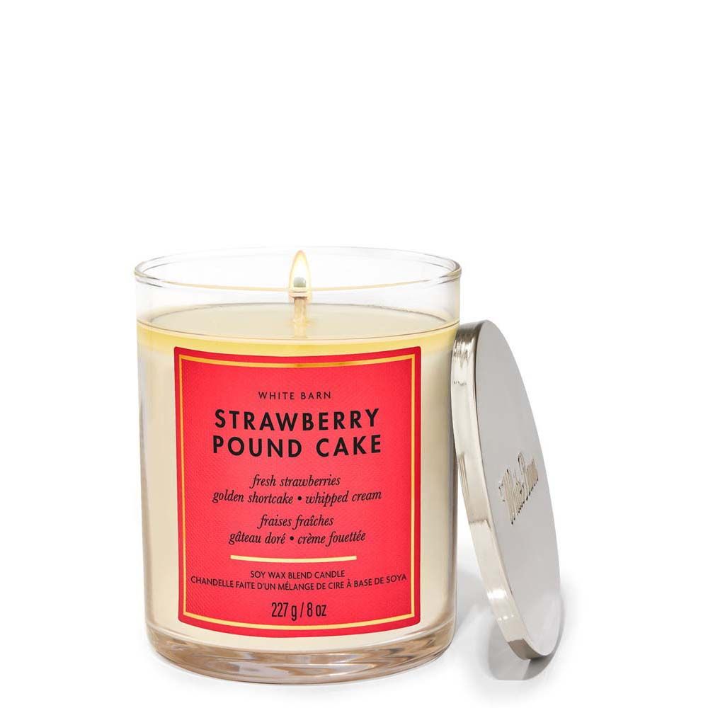 Bath & Body Works Strawberry Pound Cake Single Wick Candle