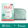 Nua Complete Comfort XL+ Sanitary Pads With Vegan Leather Pouch