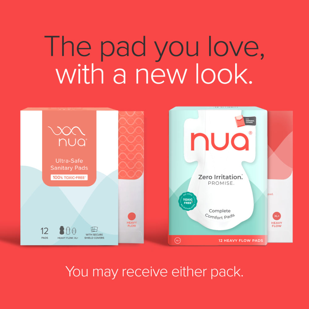 Nua Complete Comfort XL+ Sanitary Pads With Vegan Leather Pouch