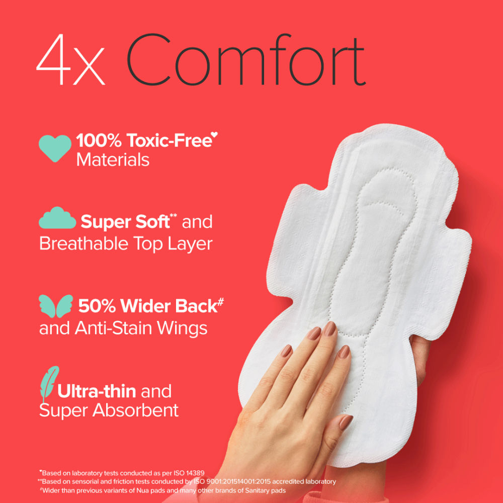 Nua Complete Comfort XL+ Sanitary Pads With Vegan Leather Pouch