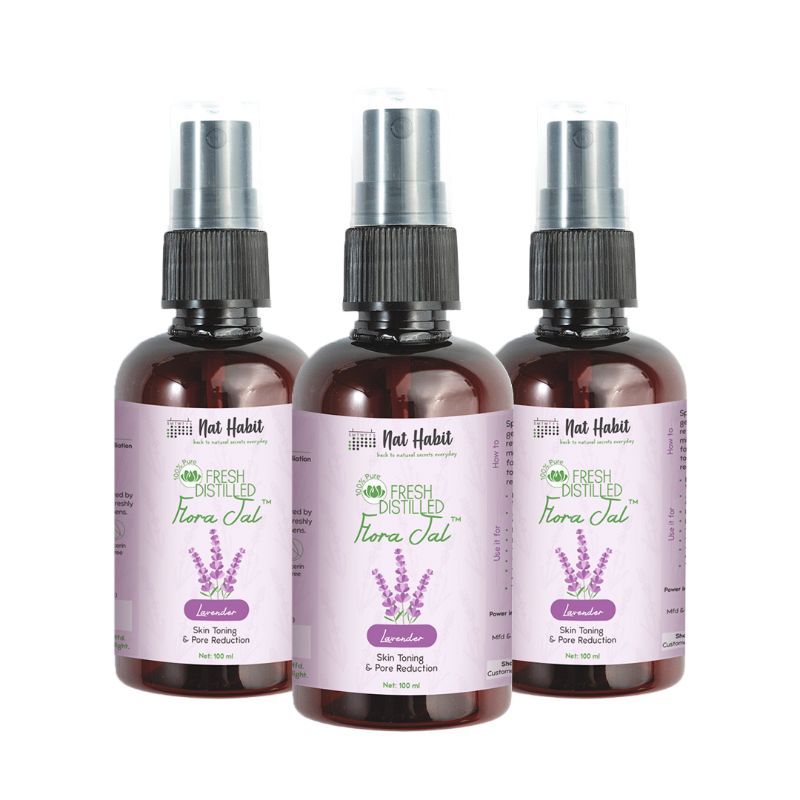 Nat Habit 100% Pure Lavender Jal - Toner & Face Mist for Pore Reduction, Acne Control & Hydration