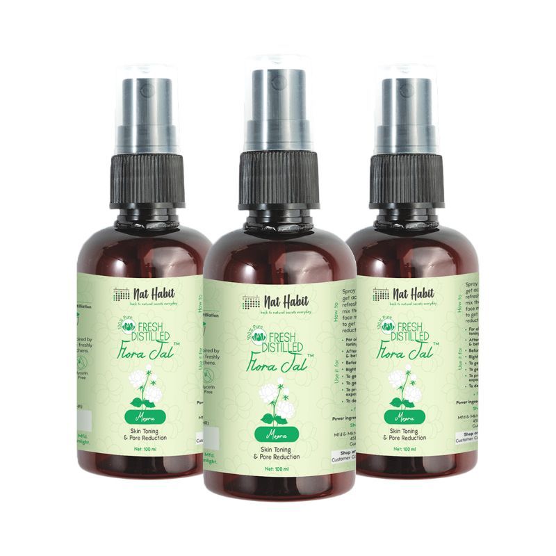 Nat Habit 100% Pure Mogra Jal, Jasmine Water, Toner & Face Mist for Oil Control, Acne & Hydration