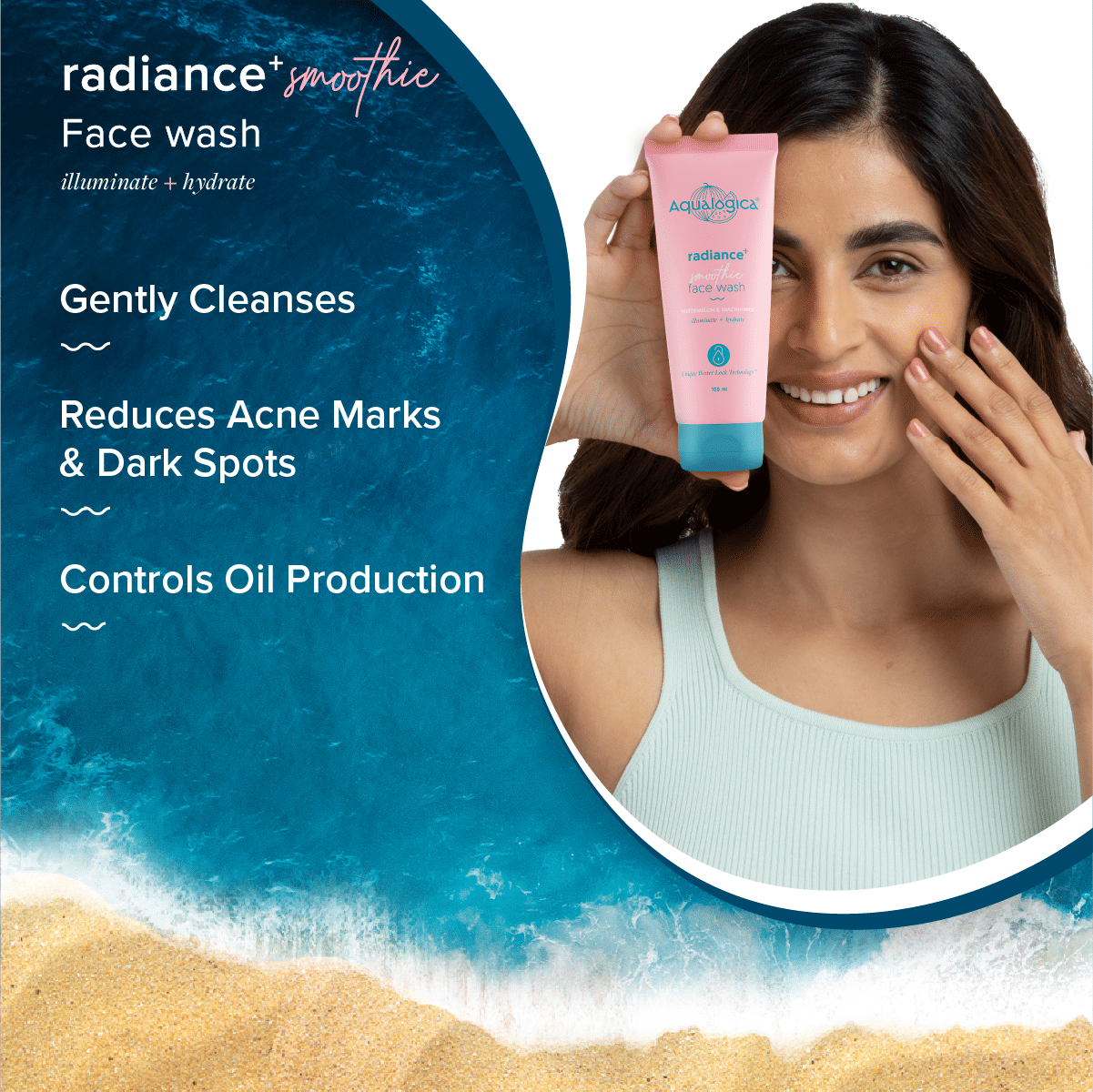 Aqualogica Radiance+ Smoothie Face Wash with Watermelon & Niacinamide