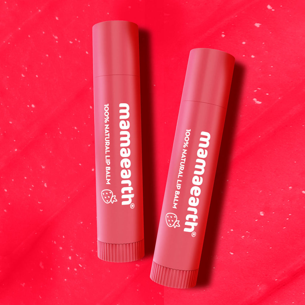 Mamaearth Nourishing Tinted Lip Balm with Vitamin E and Strawberry for 12 Hour Moisturization