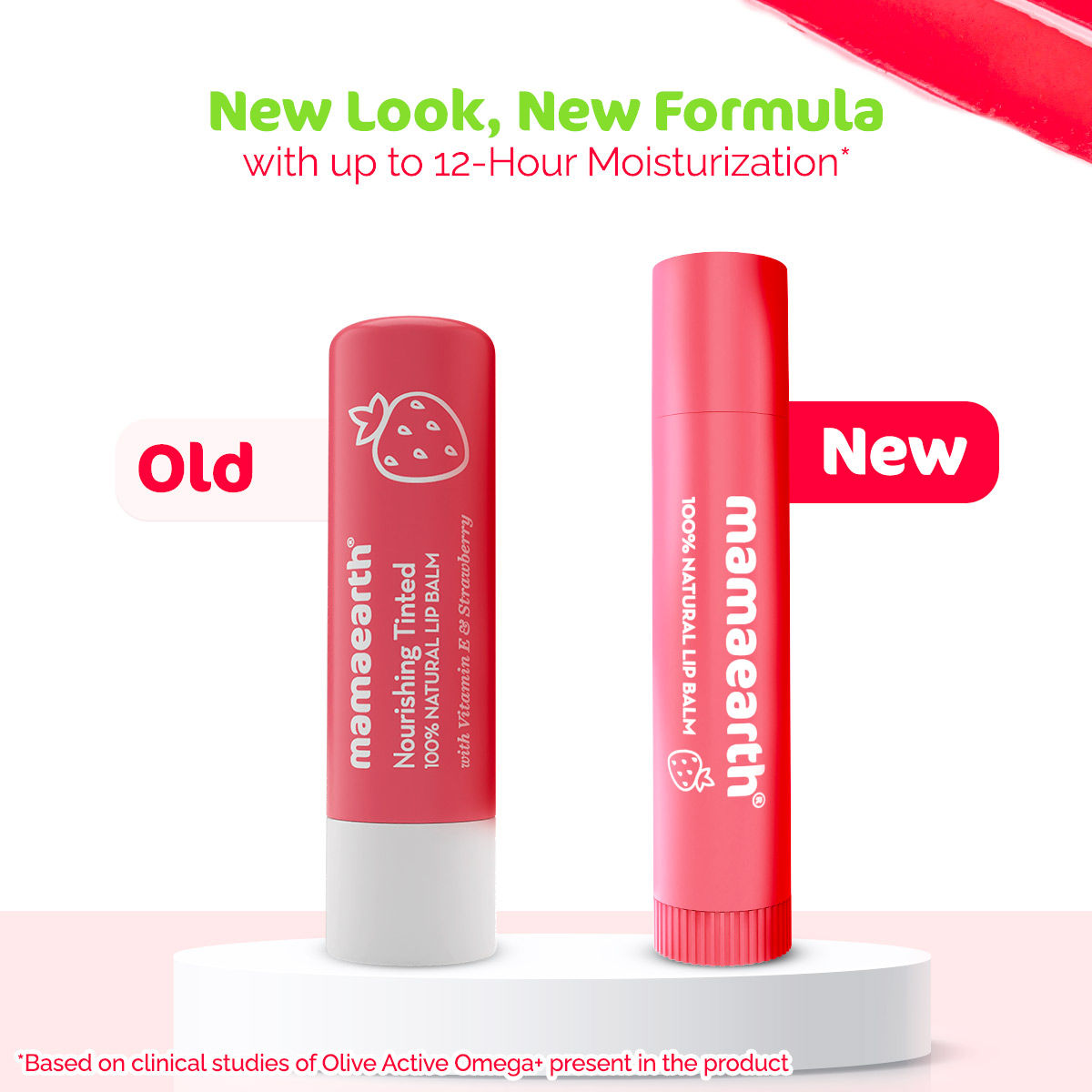 Mamaearth Nourishing Tinted Lip Balm with Vitamin E and Strawberry for 12 Hour Moisturization