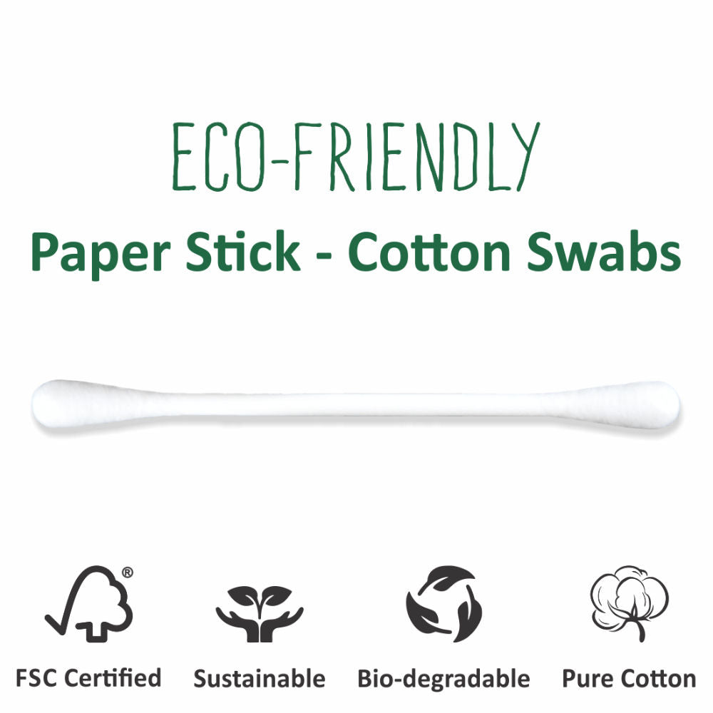 Tulips Premium Cotton Ear Buds/ Swabs with White Paper Stick Pouch (80/ 160 Tips in a Ziplock Pouch)