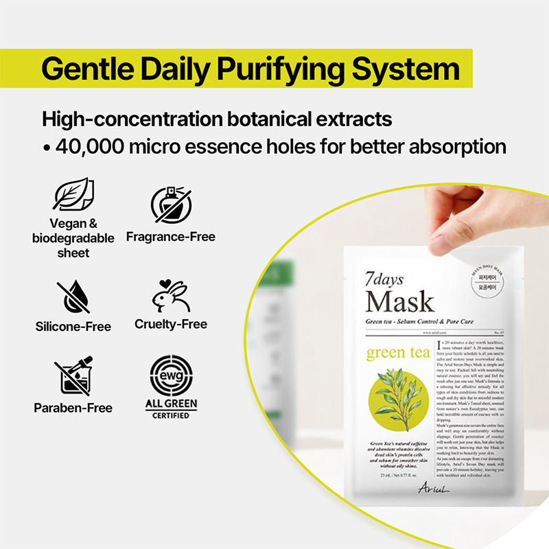 Ariul 7days Mask - Green Tea + S