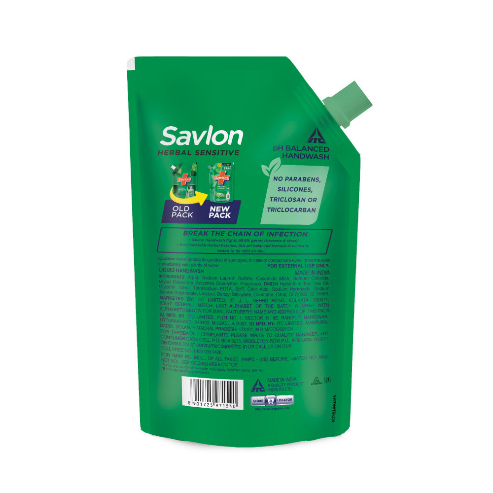 Savlon Herbal Sensitive PH Balanced Liquid Handwash Refill Pouch