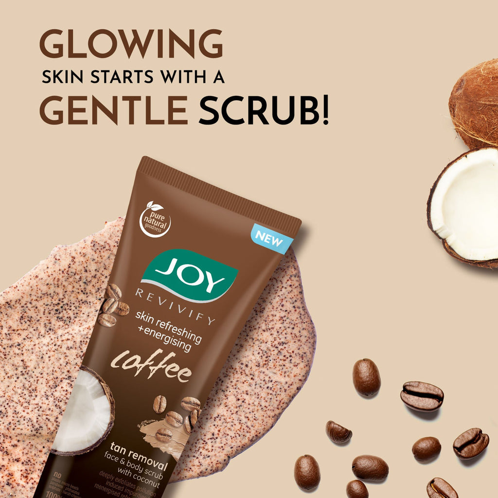 Joy Anti Pollution Exfoliating Coffee Face & Body Scrub For Men & Women