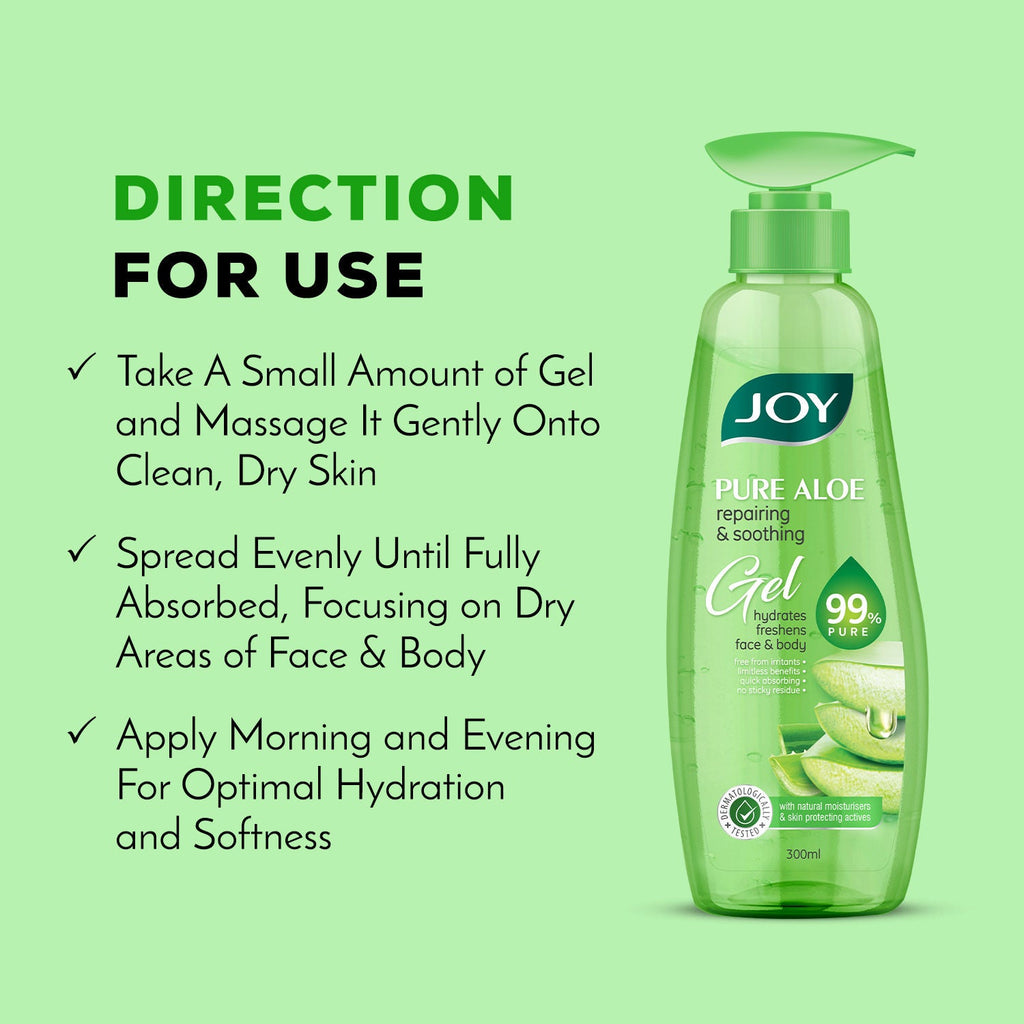 Joy 99% Pure Aloe Vera Gel For Face & Body For Repairing & Soothing Skin For All Day Freshness
