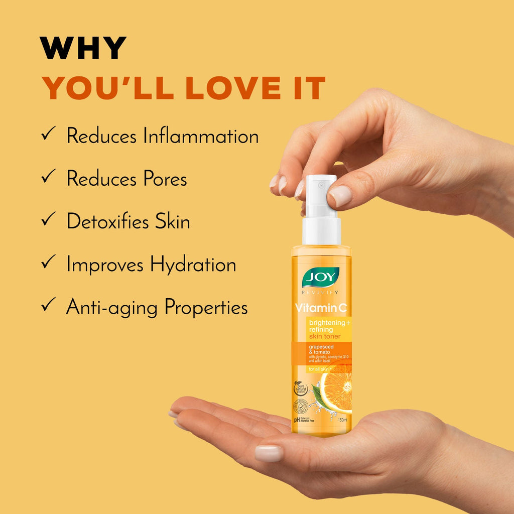 Joy Vitamin C Face Toner For Skin Brightening - pH Balanced, Alcohol Free & For All Skin Types
