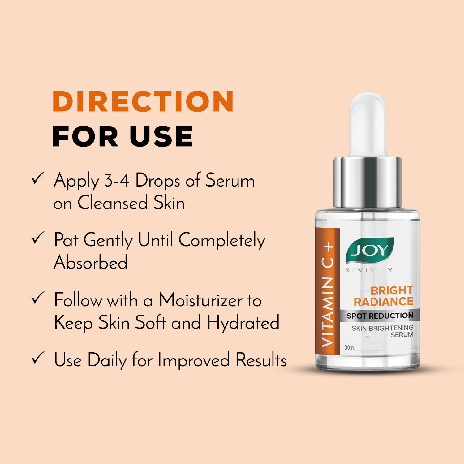 Joy Skin Brightening Vitamin C + Face Serum For Glowing Skin, Controls Premature Ageing