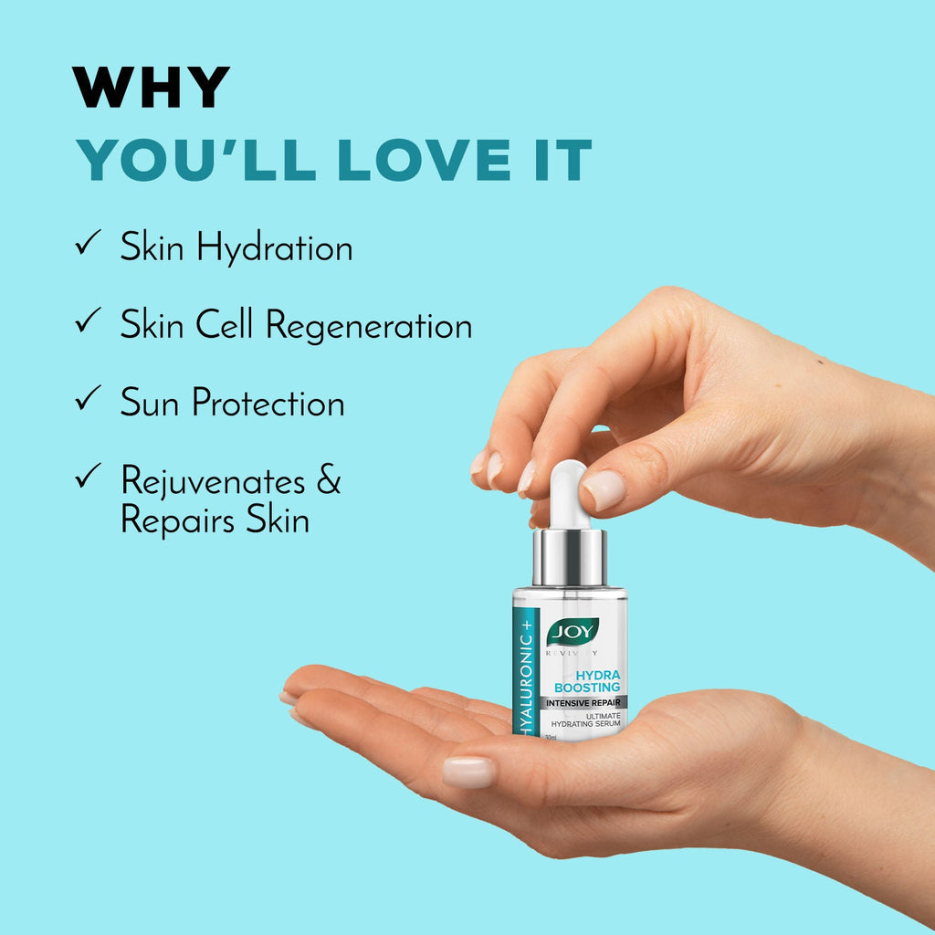 Joy Hydrating Hyaluronic Face Serum for Intensive Repair, Tighens Pores & Improves Skin Texture