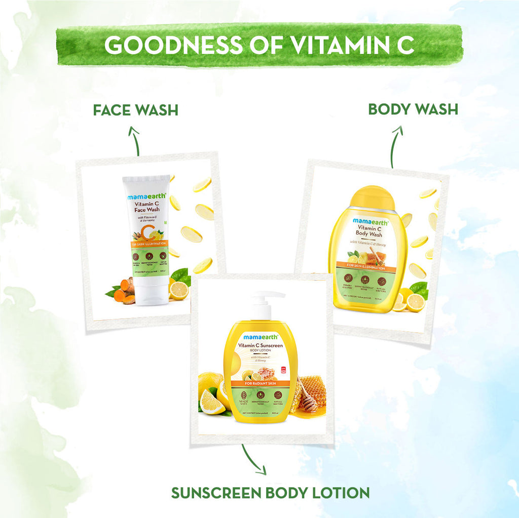 Mamaearth Vitamin C Sunscreen Body Lotion SPF 30 With Vitamin C & Honey For Radiant Skin