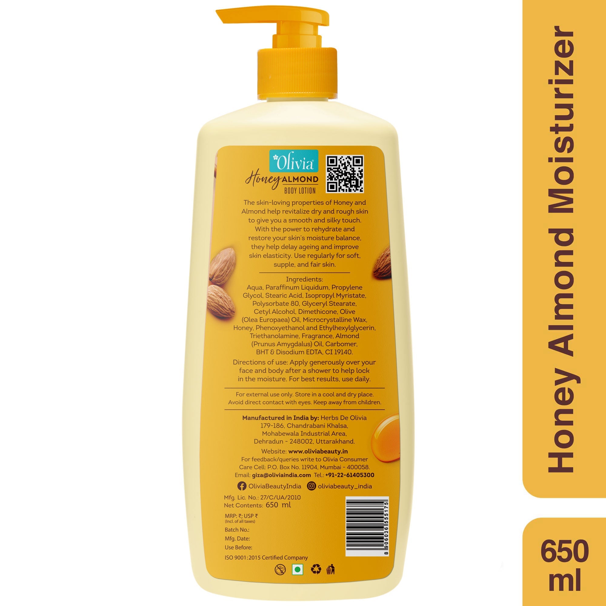 Olivia Honey Almond Moisturizer Body Lotion For Deep Hydration