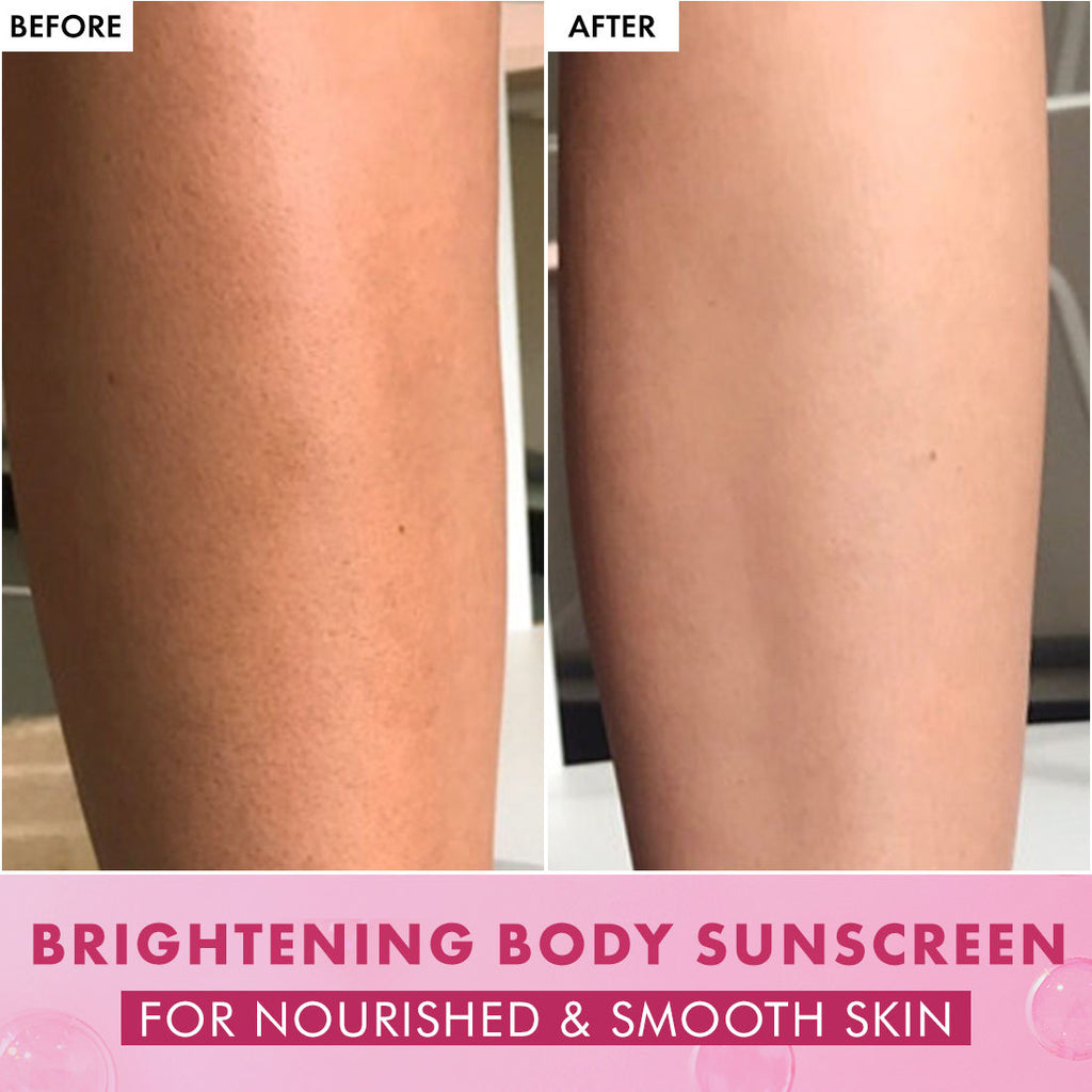 Mcaffeine Brightening Raspberry Rush Serum Body Lotion SPF 50 PA+++ With Niacinamide Non-Sticky