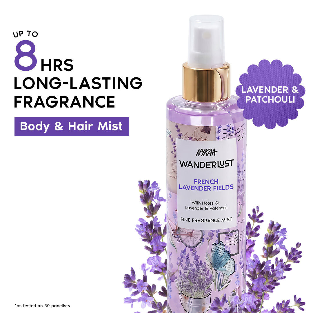 Nykaa Wanderlust French Lavender Perfume Body & Hair Mist, Long-lasting Fragrance