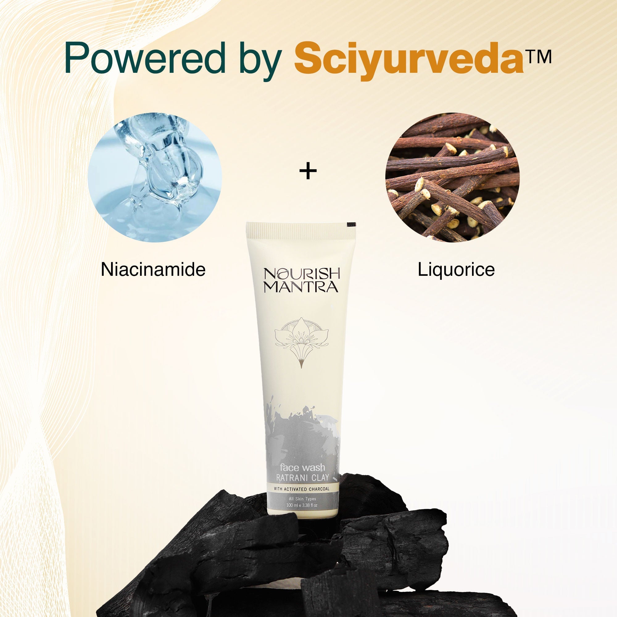 Nourish Mantra Ratrani Moroccan Lava Face Wash with Activated Charcoal for Deep Pore Cleansing