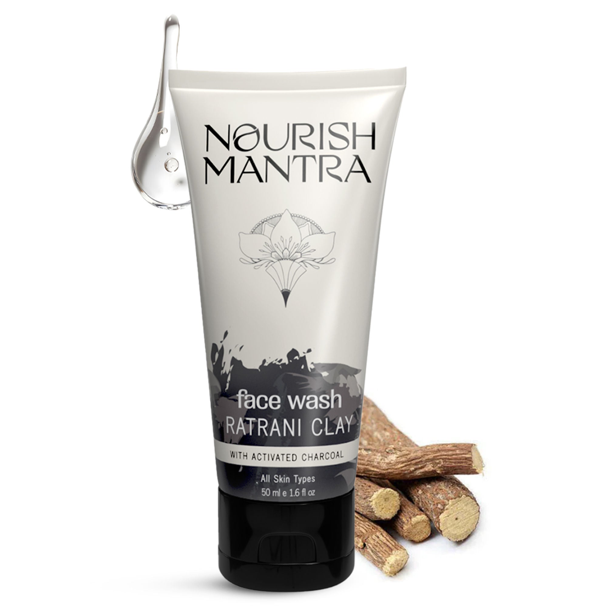 Nourish Mantra Ratrani Moroccan Lava Face Wash with Activated Charcoal for Deep Pore Cleansing
