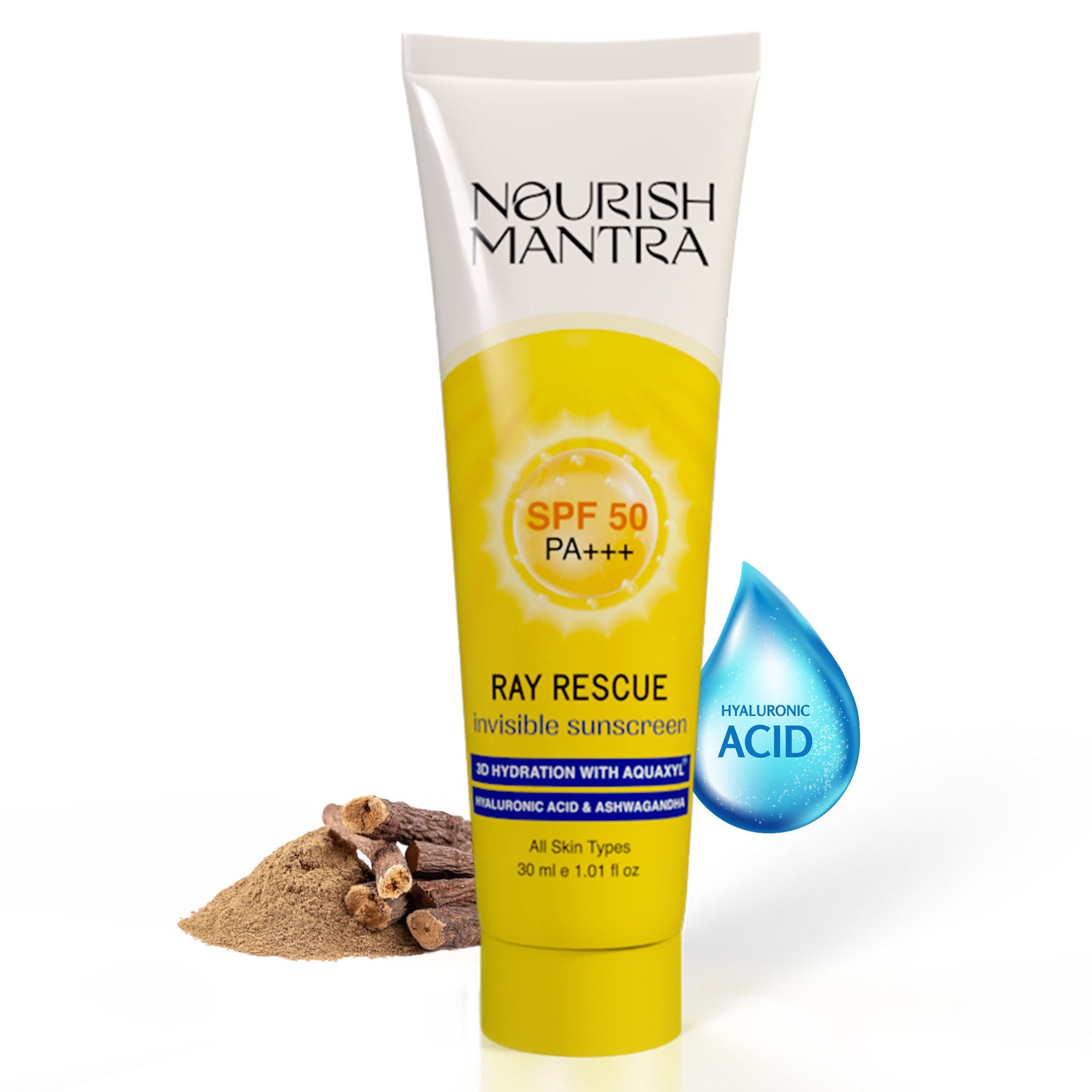 Nourish Mantra Ray Rescue Invisible Sunscreen with SPF 50 & Aquaxyl for UV Protection
