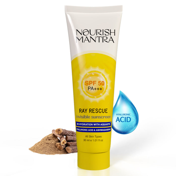 Nourish Mantra Ray Rescue Invisible Sunscreen with SPF 50 & Aquaxyl for UV Protection