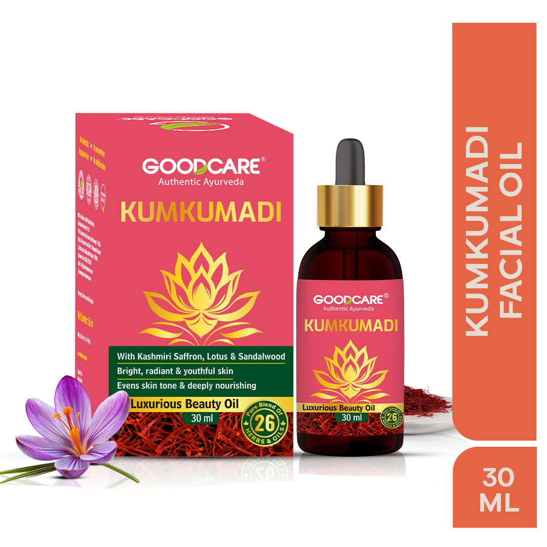GOODCARE Ayurvedic Kumkumadi Face Oil with Saffron, Lotus and Sandalwood for glowing even toned skin