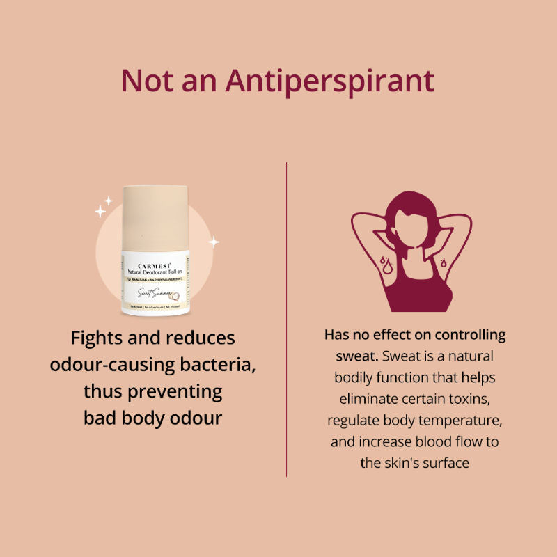 Carmesi Natural Underarms Roll On Deodorant For Women - Sweet Summer, No Alcohol Or Aluminium