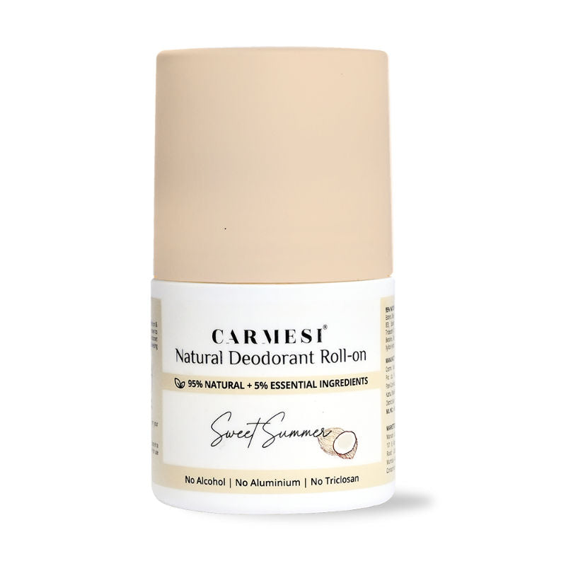 Carmesi Natural Underarms Roll On Deodorant For Women - Sweet Summer, No Alcohol Or Aluminium