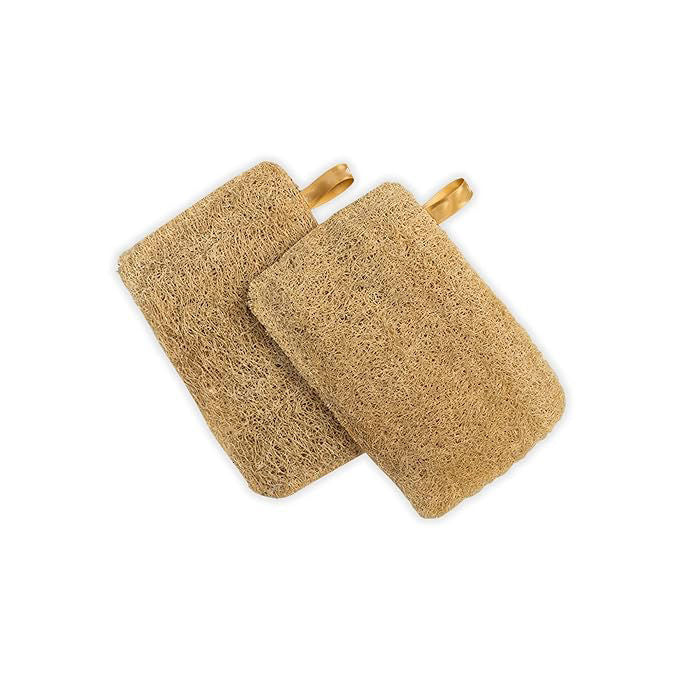 Bronson Professional 2 Pc Natural Sun Dried Bath LoofahScrubber Sustainable Handmade
