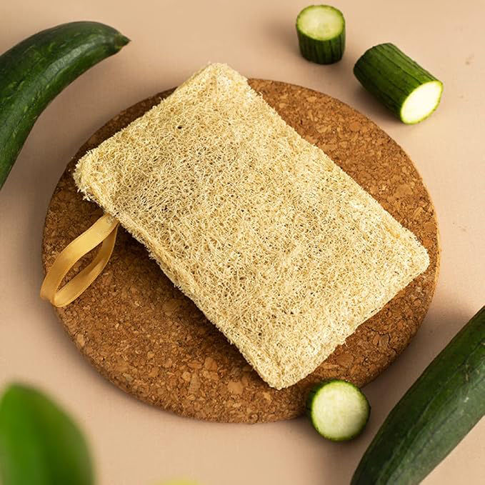 Bronson Professional 2 Pc Natural Sun Dried Bath LoofahScrubber Sustainable Handmade