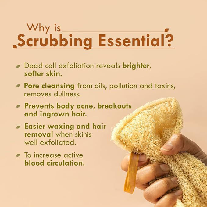 Bronson Professional 2 Pc Natural Sun Dried Bath LoofahScrubber Sustainable Handmade