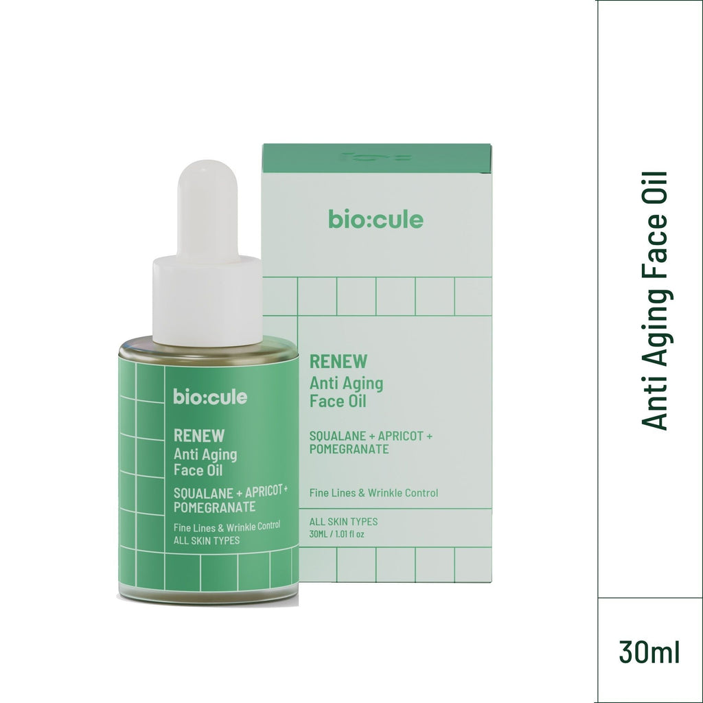 Biocule Renew Anti Aging Face Oil With Squalane, Apricot & Pomegranate Oils