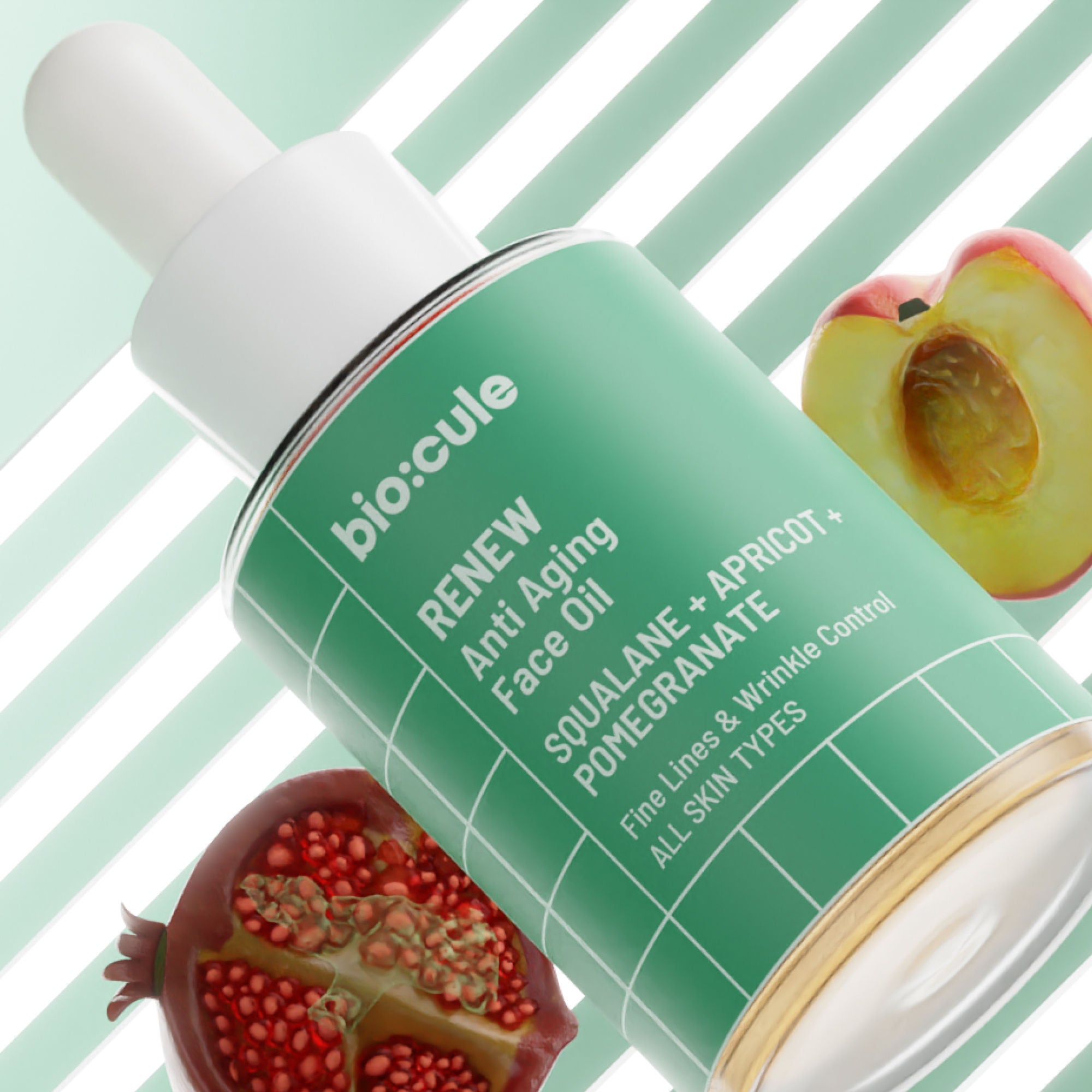 Biocule Renew Anti Aging Face Oil With Squalane, Apricot & Pomegranate Oils