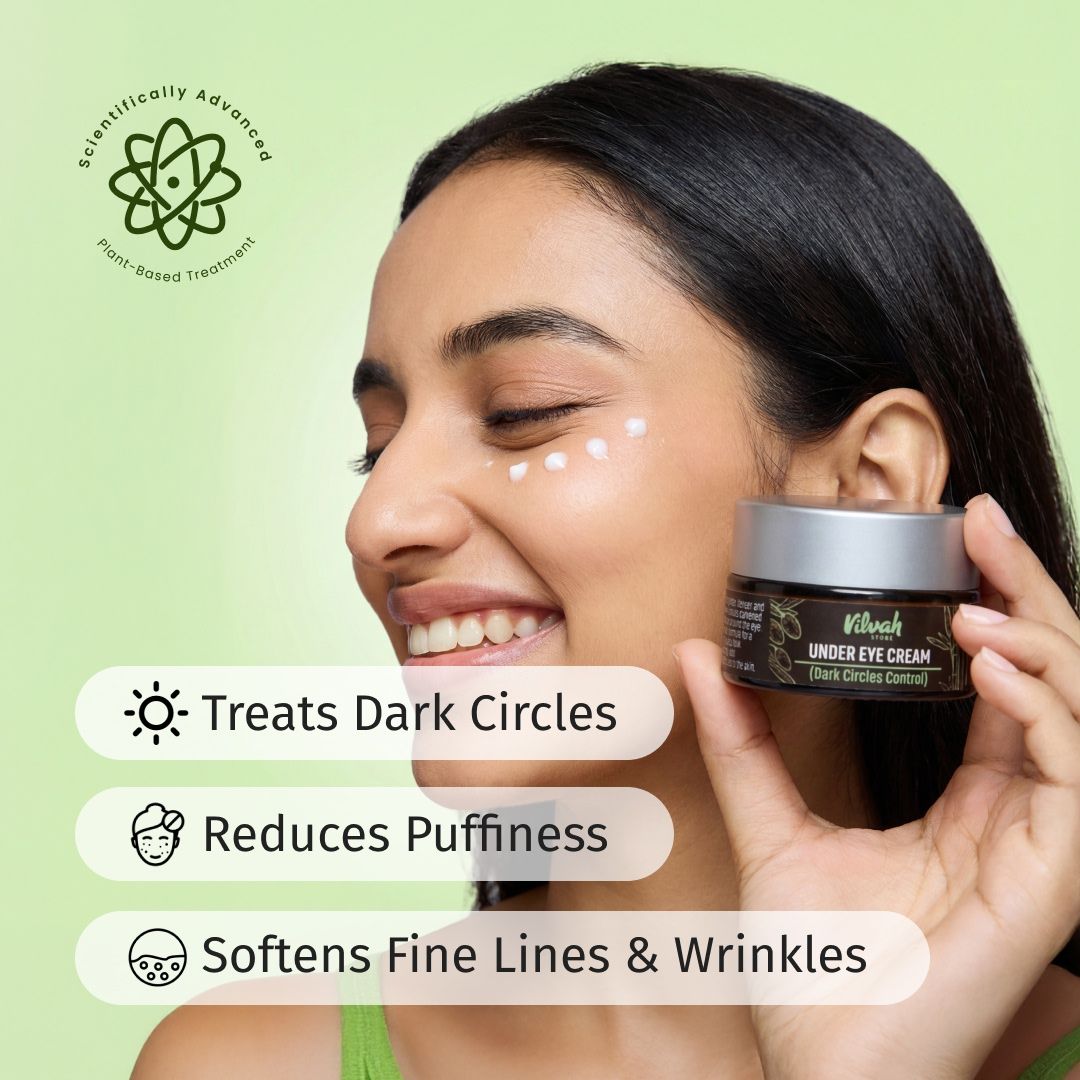 Vilvah Under Eye Cream For Puffiness & Dark Circles Control With Bamboo & Goji Berry