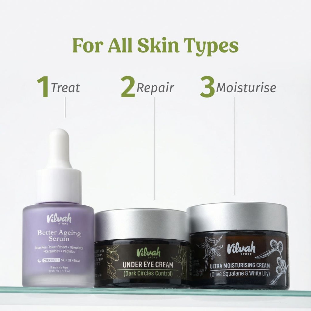 Vilvah Under Eye Cream For Puffiness & Dark Circles Control With Bamboo & Goji Berry