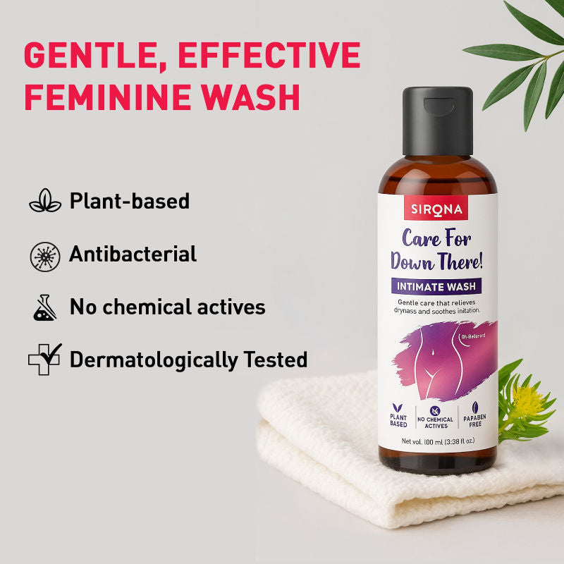 Sirona Natural Intimate Wash, Reduces Odor, Itching, Maintains PH Balance, No Paraben & SLS