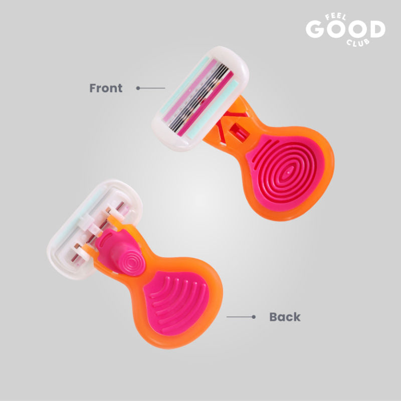 Feel Good Club Mini Body Razor With 5 Precision Blades & Travel Case For Painless Body Hair Removal