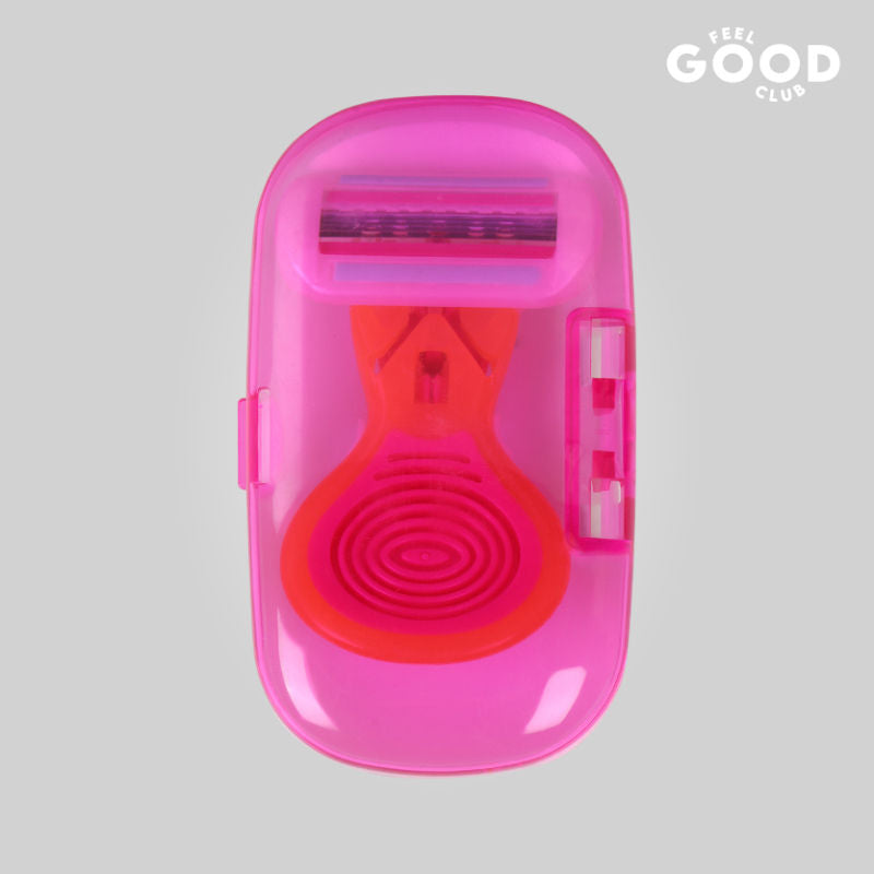 Feel Good Club Mini Body Razor With 5 Precision Blades & Travel Case For Painless Body Hair Removal