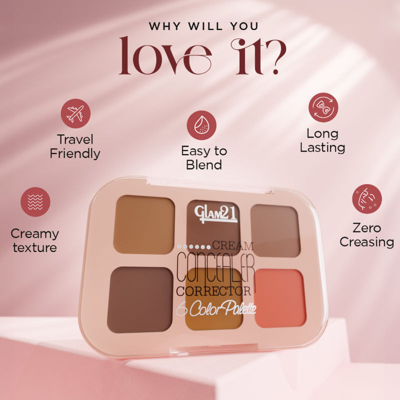 GLAM21 6 Shades Coverage Concealer Palette