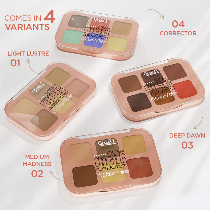 GLAM21 6 Shades Coverage Concealer Palette