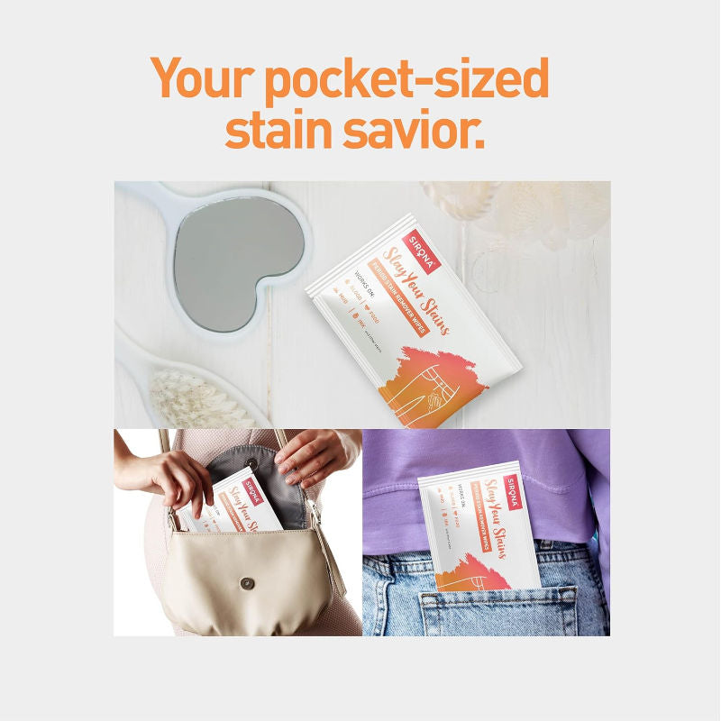 Sirona Period Stain Remover Wipes, Removes Stain in 60 sec, Gentle on Skin & Fabric, Travel Friendly