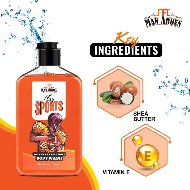 Man Arden Play Sports Luxury Body Wash Infused With Shea Butter & Vitamin E