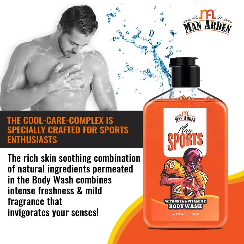 Man Arden Play Sports Luxury Body Wash Infused With Shea Butter & Vitamin E