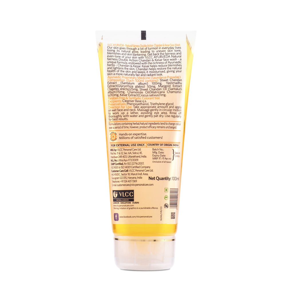 VLCC Ayurveda Natural Fairness Double Action Chandan & Kesar Face Wash