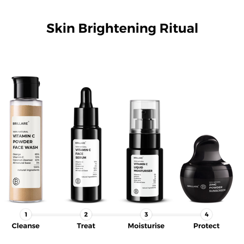 Brillare 10% Vitamin C Face Serum for Glowing Skin with Probiotics Visible Glow in Just 7 Days